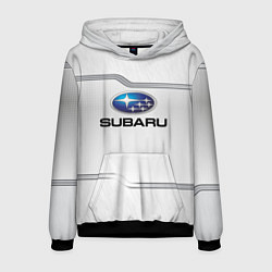 Толстовка-худи мужская Subaru auto steel metal, цвет: 3D-черный