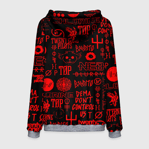 Мужская толстовка Twenty one pilots pattern rock steel / 3D-Меланж – фото 2