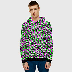 Толстовка-худи мужская Juventus glitch pattern, цвет: 3D-черный — фото 2