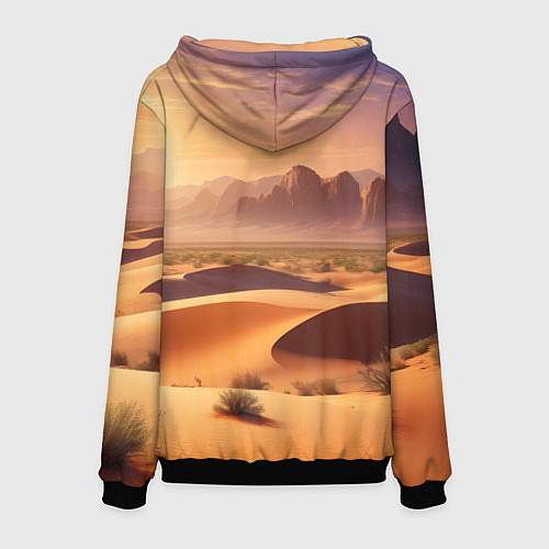 Мужская толстовка Закат в жаркой пустыне / 3D-Черный – фото 2