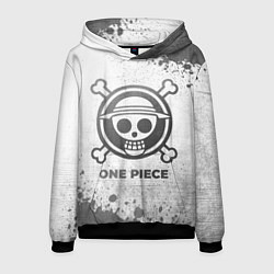 Толстовка-худи мужская One Piece - white gradient, цвет: 3D-черный