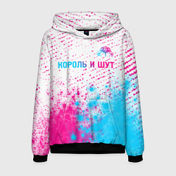 Толстовка-худи мужская Король и Шут neon gradient style посередине, цвет: 3D-черный