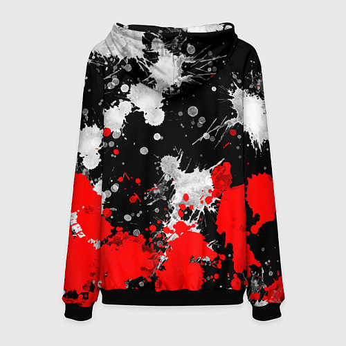 Мужская толстовка Герб РФ абстрактыне краски / 3D-Черный – фото 2