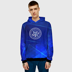 Толстовка-худи мужская Ramones blue poly, цвет: 3D-черный — фото 2