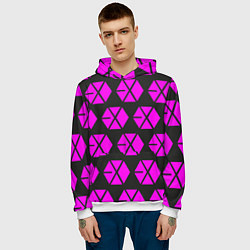 Толстовка-худи мужская Exo логотип, цвет: 3D-белый — фото 2