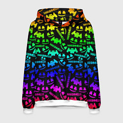 Толстовка-худи мужская Marshmello neon steel pattern, цвет: 3D-белый