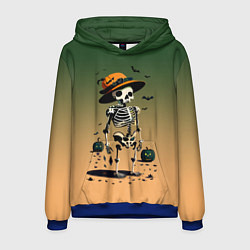 Толстовка-худи мужская Funny skeleton - ai art fantasy, цвет: 3D-синий