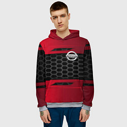 Толстовка-худи мужская Nissan auto steel, цвет: 3D-меланж — фото 2