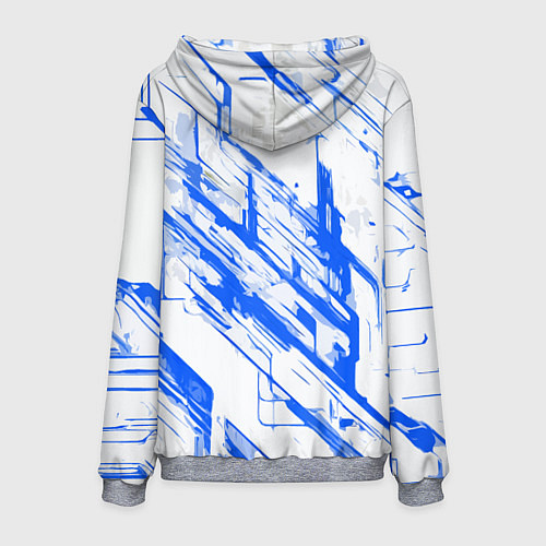 Мужская толстовка Синие полосы на белом фоне / 3D-Меланж – фото 2