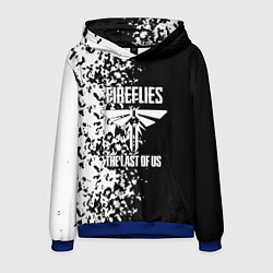 Толстовка-худи мужская The Last of Us брызги красок черно белый, цвет: 3D-синий