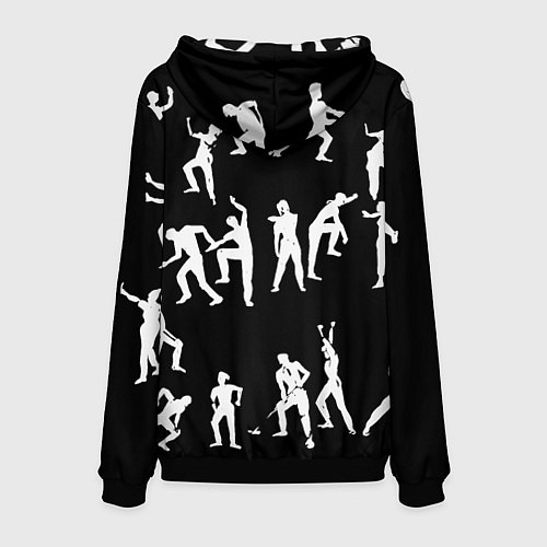 Мужская толстовка Silhouettes of moving people / 3D-Черный – фото 2