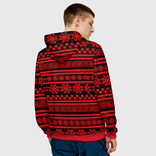 Мужская толстовка Quake winter pattern / 3D-Красный – фото 4