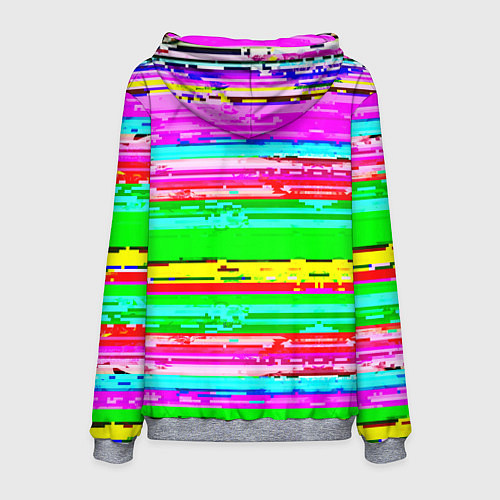 Мужская толстовка Cyberpunk 2077 радужные полосы / 3D-Меланж – фото 2
