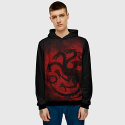 Толстовка-худи мужская Targaryen house Game of Thrones, цвет: 3D-черный — фото 2