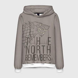 Толстовка-худи мужская The North Remembers game of thrones, цвет: 3D-белый