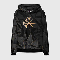 Толстовка-худи мужская Nightwish golden poly, цвет: 3D-черный