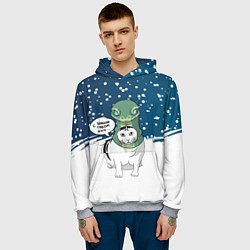 Толстовка-худи мужская Символ года - Кот змея, цвет: 3D-меланж — фото 2