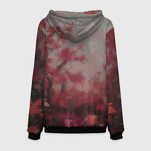 Мужская толстовка Кролик в малиновых тонах / 3D-Черный – фото 2