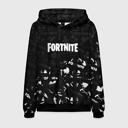 Толстовка-худи мужская Fortnite pattern black, цвет: 3D-черный