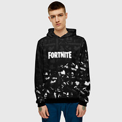 Толстовка-худи мужская Fortnite pattern black, цвет: 3D-черный — фото 2
