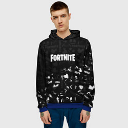 Толстовка-худи мужская Fortnite pattern black, цвет: 3D-синий — фото 2