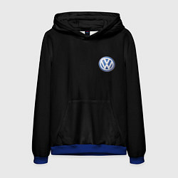 Толстовка-худи мужская Volkswagen logo auto, цвет: 3D-синий