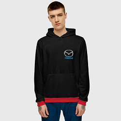 Толстовка-худи мужская Mazda logo auto, цвет: 3D-красный — фото 2