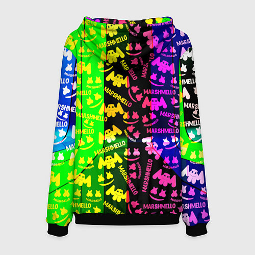 Мужская толстовка Marshmello pattern neon steel / 3D-Черный – фото 2