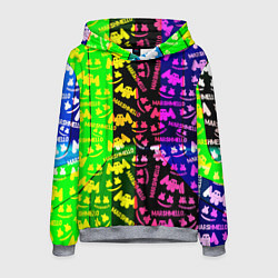 Толстовка-худи мужская Marshmello pattern neon steel, цвет: 3D-меланж