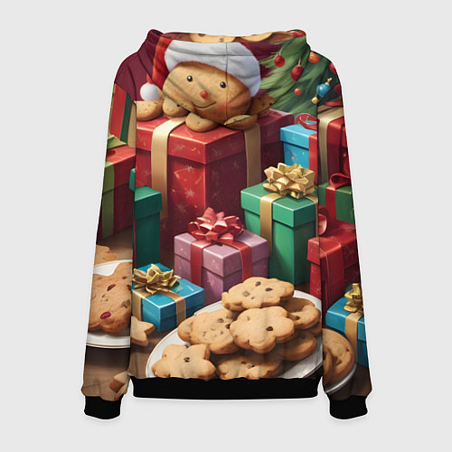 Мужская толстовка Рождественское печенье / 3D-Черный – фото 2