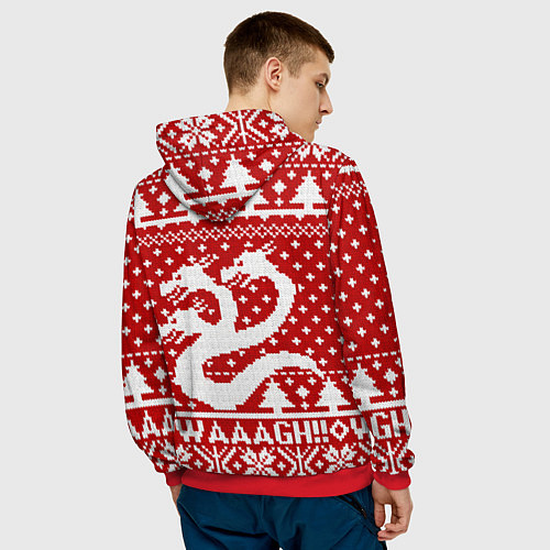 Мужская толстовка Вязаный warhammer waaagh / 3D-Красный – фото 4