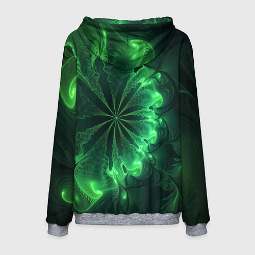 Мужская толстовка Оптический зелёный фрактал / 3D-Меланж – фото 2