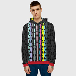 Толстовка-худи мужская Marshmello dj pattern line, цвет: 3D-красный — фото 2