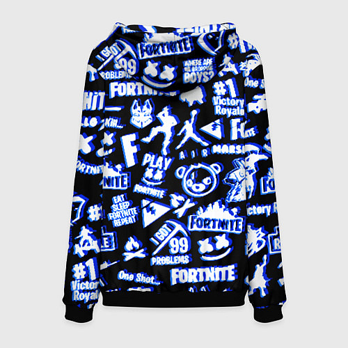 Мужская толстовка Fortnite neon game steel / 3D-Черный – фото 2