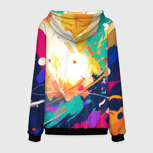 Мужская толстовка Человек-паук на ярком фоне / 3D-Черный – фото 2