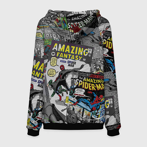 Мужская толстовка Spider-man comics / 3D-Черный – фото 2