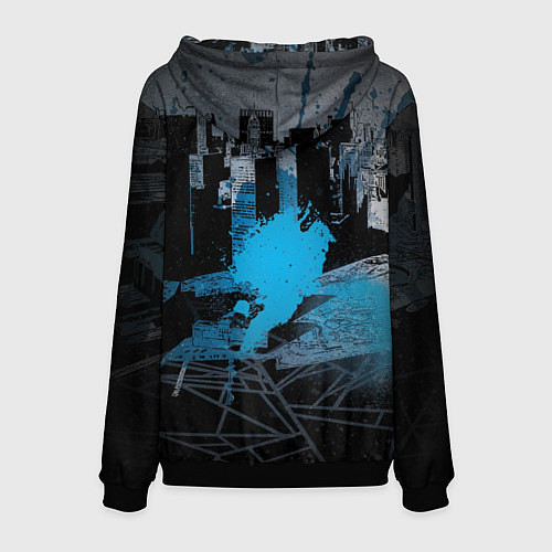 Мужская толстовка Spider-man over the city / 3D-Черный – фото 2