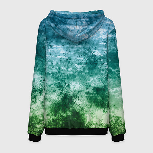 Мужская толстовка Агрессивная зеленая змея на абстрактном фоне / 3D-Черный – фото 2