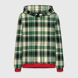 Толстовка-худи мужская Полосатый пиксель, цвет: 3D-красный