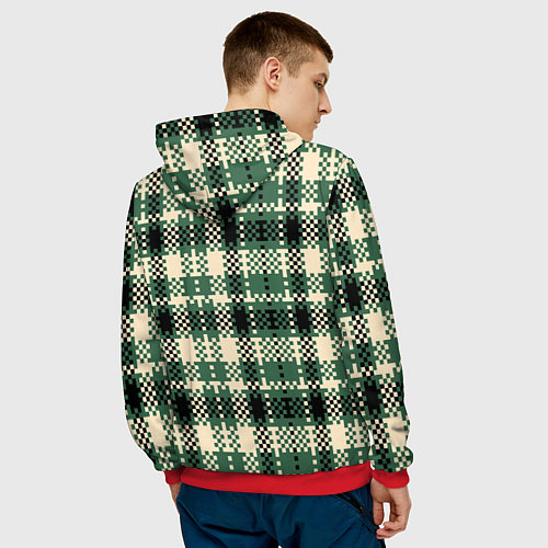 Мужская толстовка Полосатый пиксель / 3D-Красный – фото 4