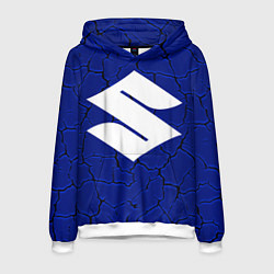 Толстовка-худи мужская Suzuki авто, цвет: 3D-белый