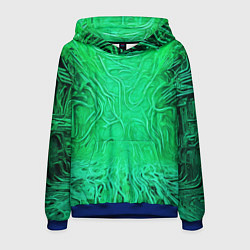 Толстовка-худи мужская Зелёный симбионт абстракция, цвет: 3D-синий