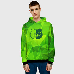 Толстовка-худи мужская Danganronpa green poly, цвет: 3D-черный — фото 2