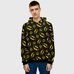 Толстовка-худи мужская Бэтмен узор, цвет: 3D-черный — фото 2