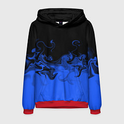 Толстовка-худи мужская Абстрактный синий огонь, цвет: 3D-красный