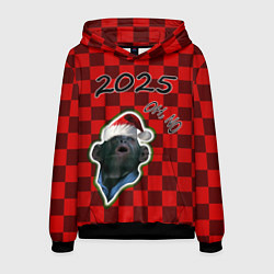 Толстовка-худи мужская Новогодняя обезьяна oh, no, цвет: 3D-черный