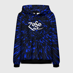 Толстовка-худи мужская Led Zeppelin blue energy, цвет: 3D-черный
