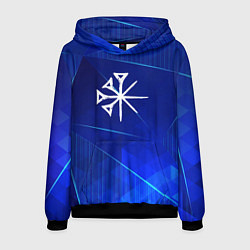 Толстовка-худи мужская Nightwish blue poly, цвет: 3D-черный