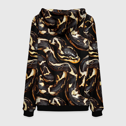 Мужская толстовка Змея черно-белая / 3D-Черный – фото 2