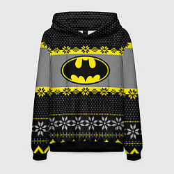 Толстовка-худи мужская Бэтмен новогодний, цвет: 3D-черный
